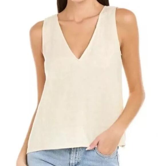Johnny Was Calme Ecru Drape Tank Top Size Medium - Picture 1 of 12
